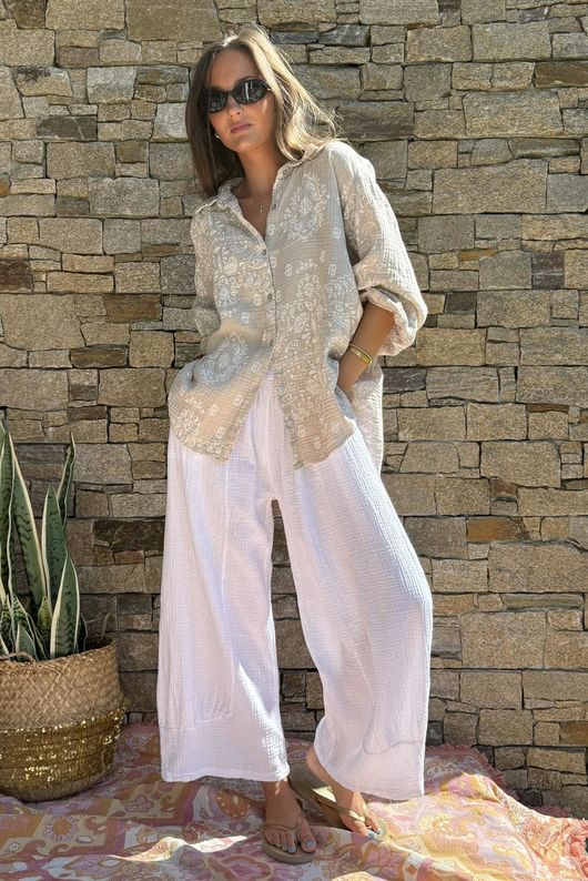 Hush Pillow Cotton Bandana B Boyfriend Shirt Calico